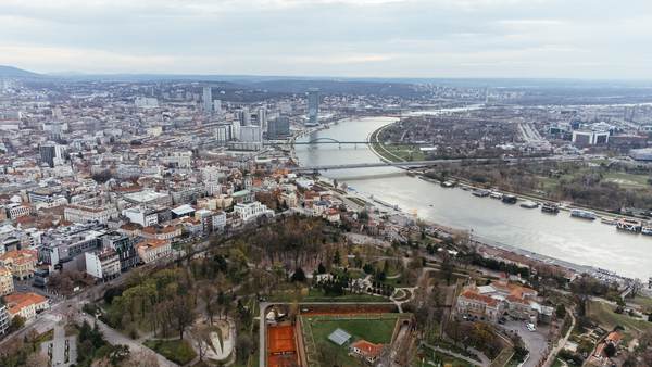 Aero-snimak tvrđave Kalemegdan i parka